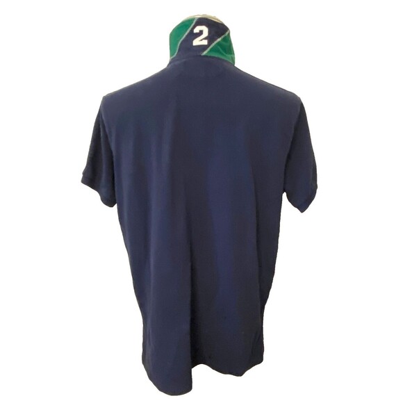 Vtg POLO RALPH LAUREN Cotton Polo Shirt Men's XL Navy BIG PONY Red Custom Fit - Picture 4 of 16